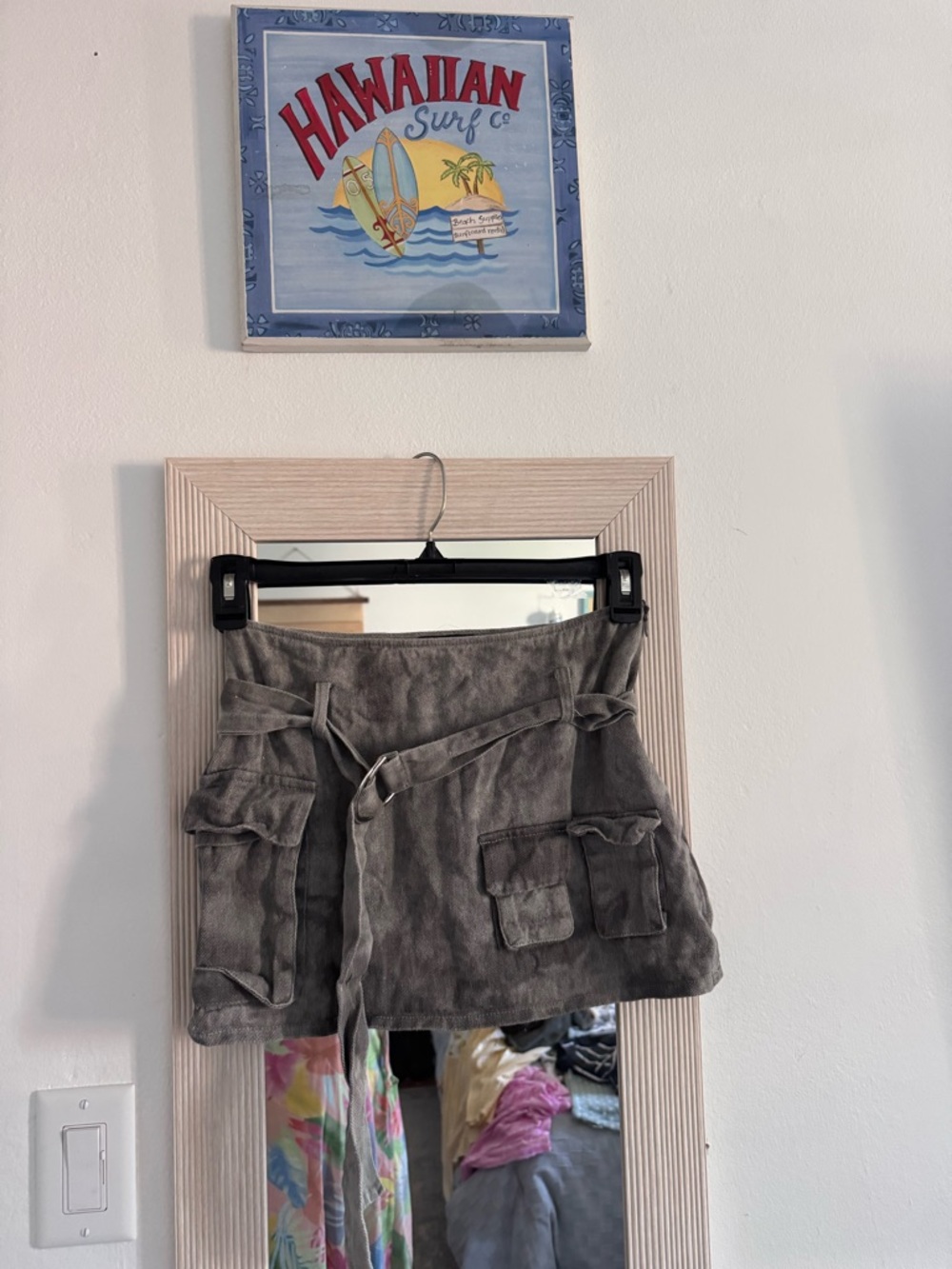 PrettyLittleThing Gray Denim Cargo Mini Skirt